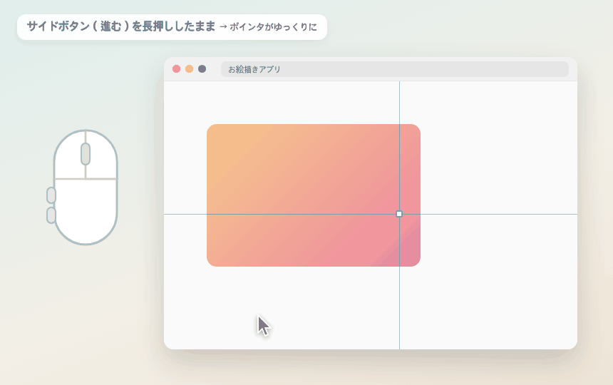 押している間は精密モード