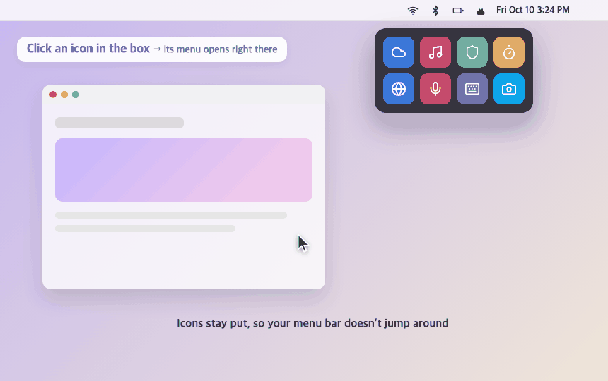 Click for the menu right there