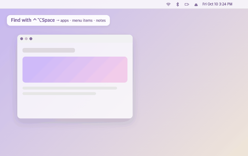 Find with ⌃⌥Space