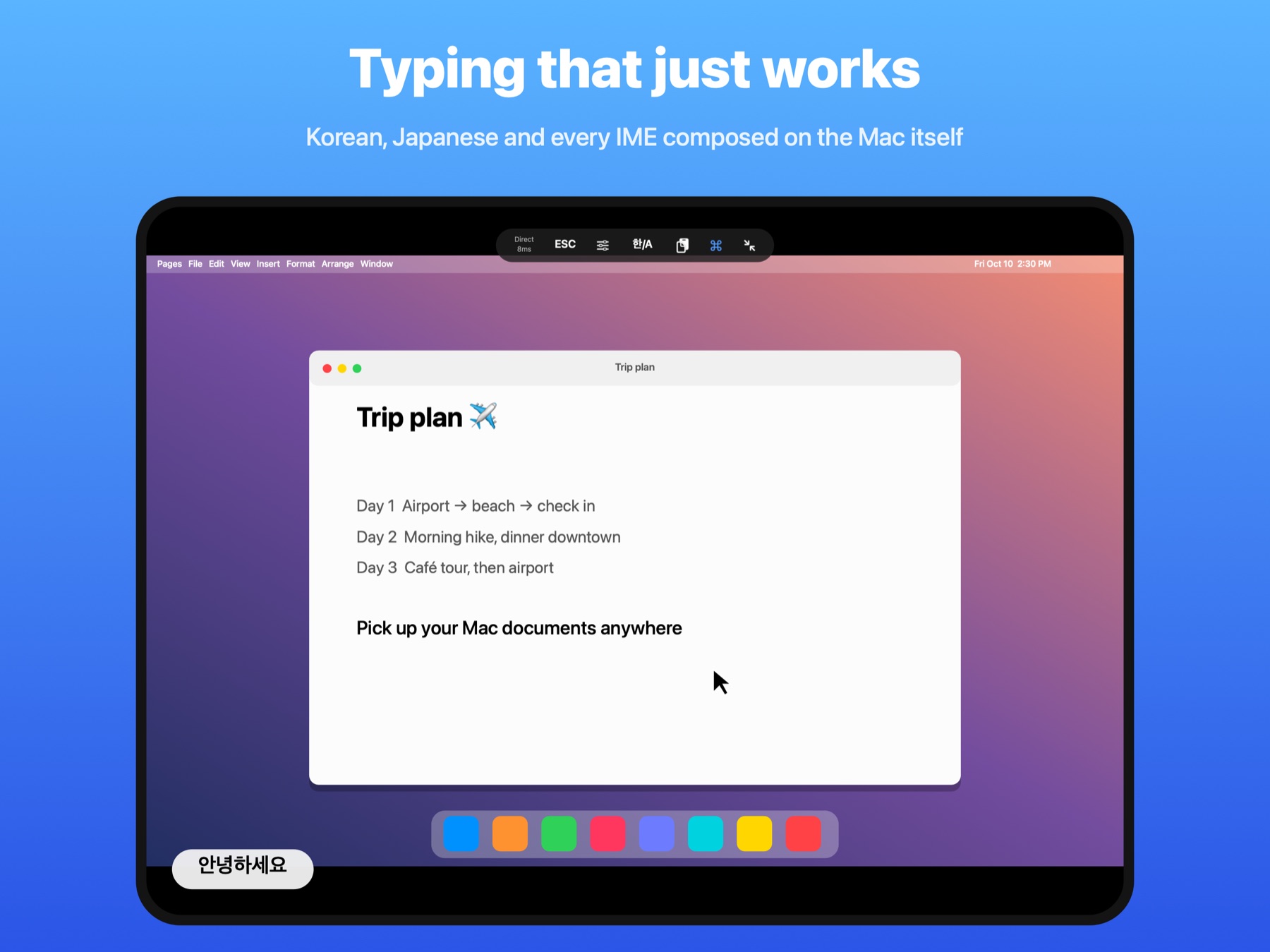 Typing on the Mac from an iPad